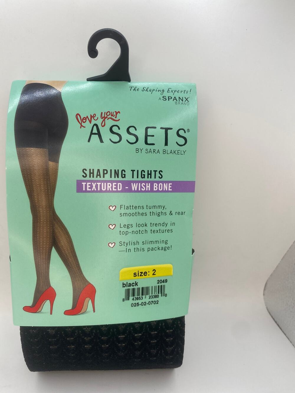 Assets by Spanx  Textured Shaping Tights Wishbone Black Size 2  Office